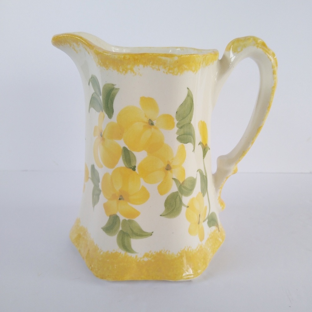 Vintage Yellow Floral Pitcher